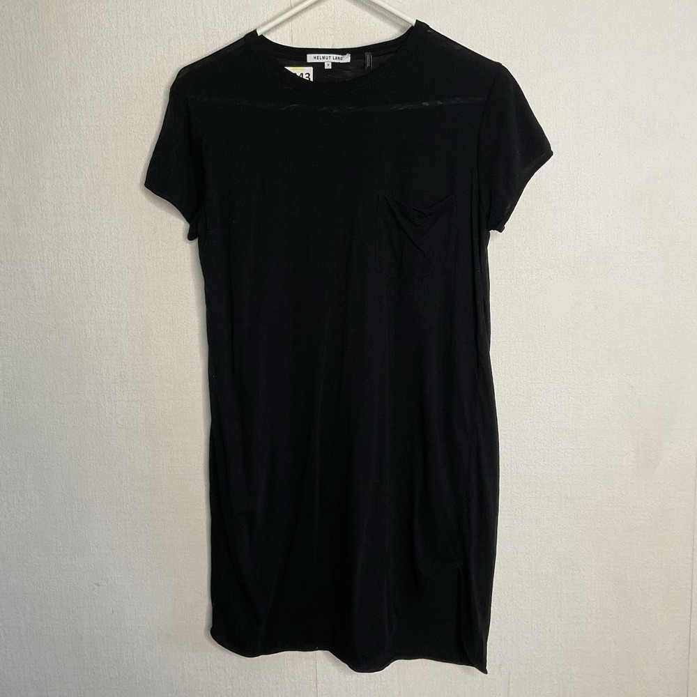 Helmut Lang Long Shirt Womens Size Small‎ Black Cotton Cashmere Tunic